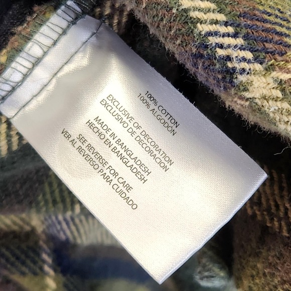 Orvis Shirt Mens Small Green Plaid Flannel Button Front Pockets Hiking Outdoors - Picture 9 of 13